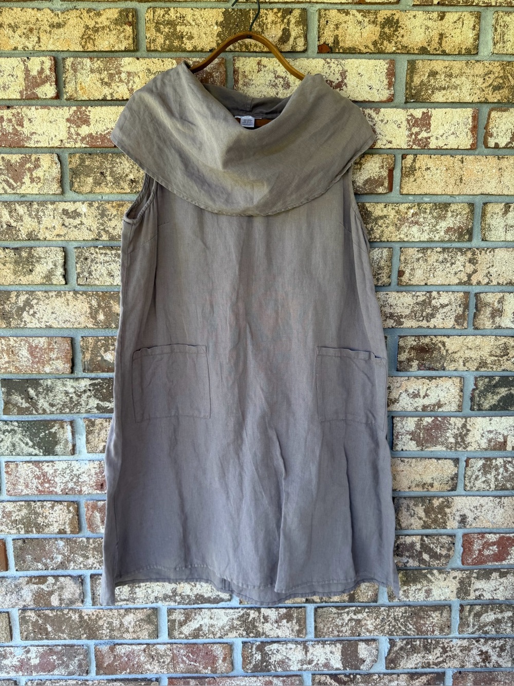 VASNA Dress Women’s Size Large Linen Cotton Blend Milk Chocolate Excellent!